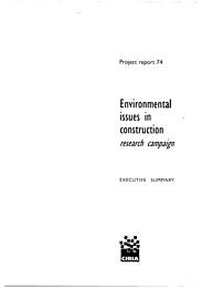 Environmental issues in construction - research campaign (executive summary)
