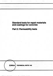 Standard tests for repair materials and coatings for concrete. Part 2: Permeability tests