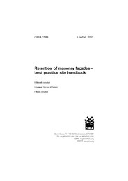 Retention of masonry facades - Best practice site handbook