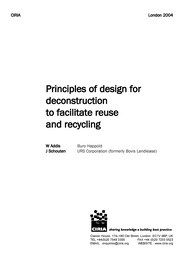 Principles of design for deconstruction to facilitate reuse and recycling