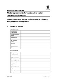 Model agreements for sustainable water management systems. Model agreement for rainwater and greywater use systems - booklet