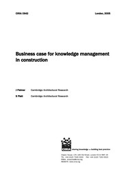 Business case for knowledge management in construction