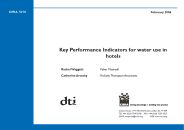 Key performance indicators for water use in hotels