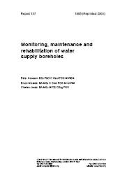 Monitoring, maintenance and rehabilitation of water supply boreholes