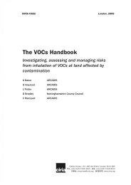 VOCs handbook: investigating, assessing and managing risks from inhalation of VOCs at land affected by contamination