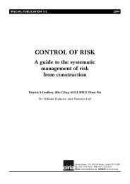 Control of risk: a guide to the systematic management of risk from construction (2012 reprint)