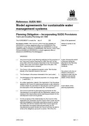 Model agreements for sustainable water management systems. Planning obligation - incorporating SUDS provisions. Town and country planning act 1990