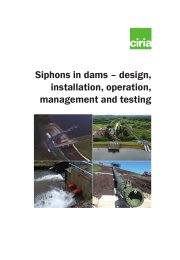 Siphons in dams - design, installation, operation, management and testing