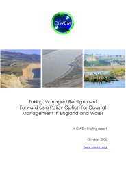 Taking managed realignment forward as a policy option for coastal management in England and Wales