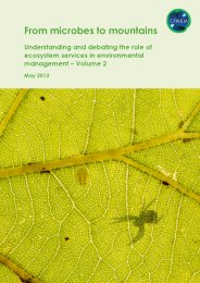 From microbes to mountains - understanding and debating the role of ecosystem services in environmental management. Volume 2