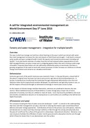 Forestry and water management - integration for multiple benefit