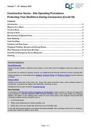Construction sector site operating procedures - protecting your workforce during Coronavirus (COVID-19)