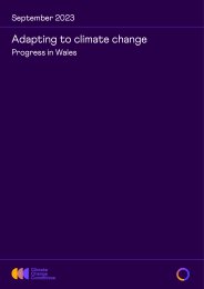 Progress in adapting to climate change. Progress in Wales