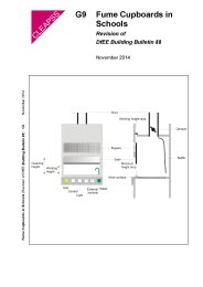 Fume cupboards in schools