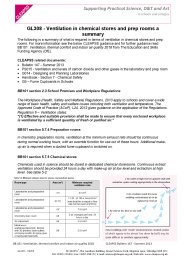 Ventilation in chemical stores and prep rooms a summary