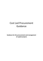 Cost led procurement guidance - guidance for the procurement and management of capital projects