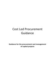 Cost led procurement guidance - guidance for the procurement and management of capital projects