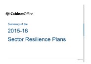 Summary of the 2015-2016 sector resilience plans