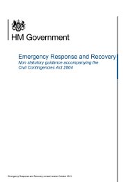 Emergency response and recovery: Non-statutory guidance to complement Emergency preparedness