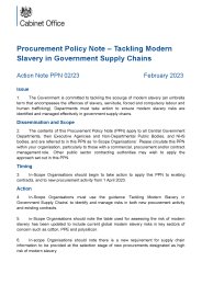 Tackling modern slavery in government supply chains. Action note