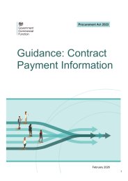 Procurement Act 2023. Guidance: contract payment information