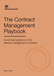 Contract management playbook. Government guidance on the effective management of contracts