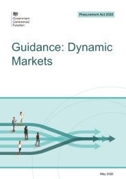 Procurement Act 2023. Guidance: dynamic markets