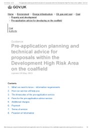 Pre-application planning and technical advice for proposals within the development high risk area on the coalfield