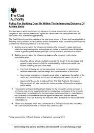 Policy for building over or within the influencing distance of a mine entry