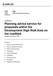 Planning advice service for proposals within the development high risk area on the coalfield
