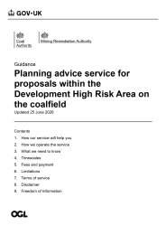 Planning advice service for proposals within the development high risk area on the coalfield