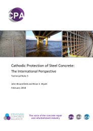 Cathodic protection of steel concrete: the international perspective