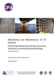 Monitoring and maintenance of CP systems. Protecting reinforced concrete structures and masonry-clad steel-framed buildings