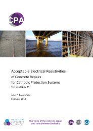 Acceptable electrical resistivities of concrete repairs for cathodic protection systems