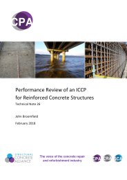 Performance review of an ICCP for reinforced concrete structures