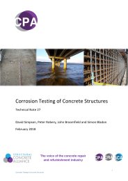 Corrosion testing of concrete structures