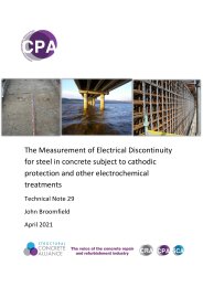 Measurement of electrical discontinuity for steel in concrete subject to cathodic protection and other electrochemical treatments