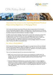 Association has concerns over impending extended producer responsibility regulations on packaging waste