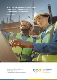 Built environment - Proposed construction product competence standard