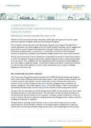 Climate emergency - A response from construction product manufacturers