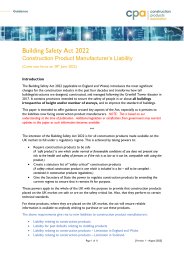 Building Safety Act 2022. Construction Product Manufacturer’s Liability (Came into force on 28th June 2022)