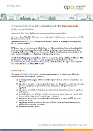 Environmental product declarations (EPD): Comparability. A Technical review