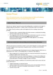 Golden Thread. How to provide information under the Building Safety Act 2022 and the Building (Higher-Risk Building Procedures) (England) Regulations 2023