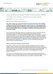 How do environmental product declarations (EPD) consider the carbon content of a construction product? A technical briefing