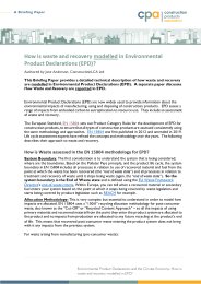 How is waste and recovery modelled in environmental product declarations (EPD)?