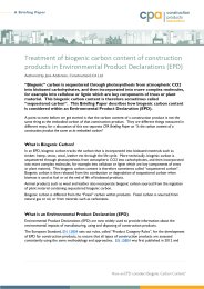 Treatment of biogenic carbon content of construction products in environmental product declarations (EPD)