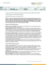 Types of environmental product declaration (EPD) and their advantages and disadvantages