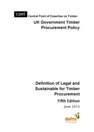 UK Government timber procurement policy - definition of legal and sustainable for timber procurement