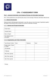 CPIx - IT assessment form