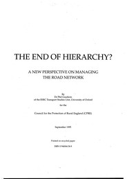 End of hierarchy? A new perspective on managing the road network